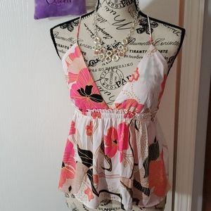 Express spaghetti strap floral top XS